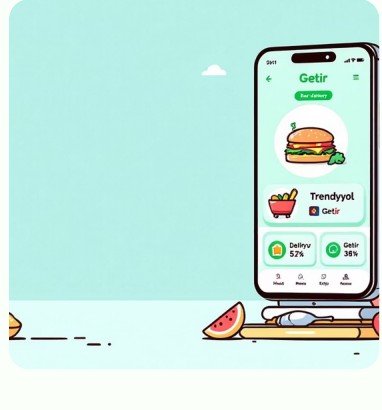 Telefon ekranında sipariş uygulaması